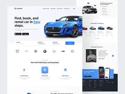 Carentall Landing page - Exploration design landing page landingpage rental ui ui ux ui design uiuxdesign web web design website websitedesign