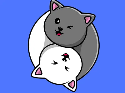 Cute Cat Yin And Yang art