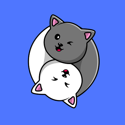 Cute Cat Yin And Yang art