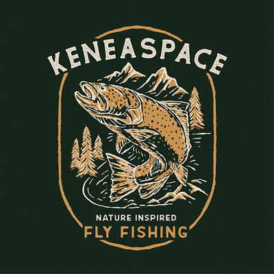 Fly Fishing Inspired adventure adventure merch apparel badge badge design branding design drawing fishing fly fishing graphic design hand drawing hand drawn illustration logo merch vector