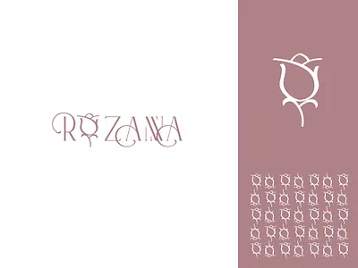 Rozanna- logo of the restaurant-hotel branding design flowers graphic design hotel logo o retsaurant rose typography vector