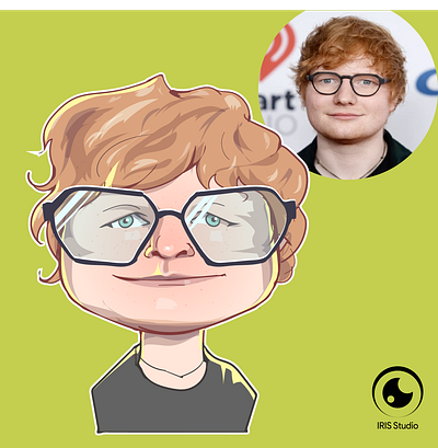 caricature of ed sheeran avatar caricature comic comics illustration iris vector