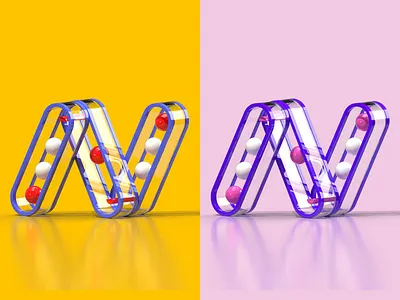 36 Days of Type N 36 days of type 36days 3d adobe design dimension illustrator letter minimal n render typography