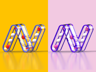 36 Days of Type N 36 days of type 36days 3d adobe design dimension illustrator letter minimal n render typography