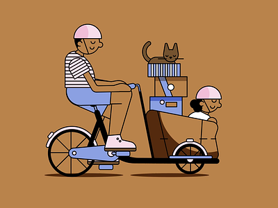 Cargo Bike Animation after effects animation bike character animation character design colorful cycling duik illustration line art looping motion graphics rigging sustainability vector