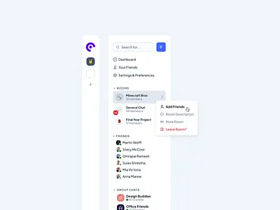 Sidebar Exploration for Communication App branding call dashboard discord dribbble minimal modern monitoring system nav navigation nepal phone sidebar sidebar design slack ui