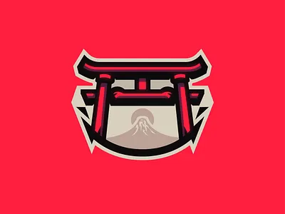 Japanese Gate Torii Mascot Logo branding flat illustration illustrator logo mascot mascot logo minimal torii vector
