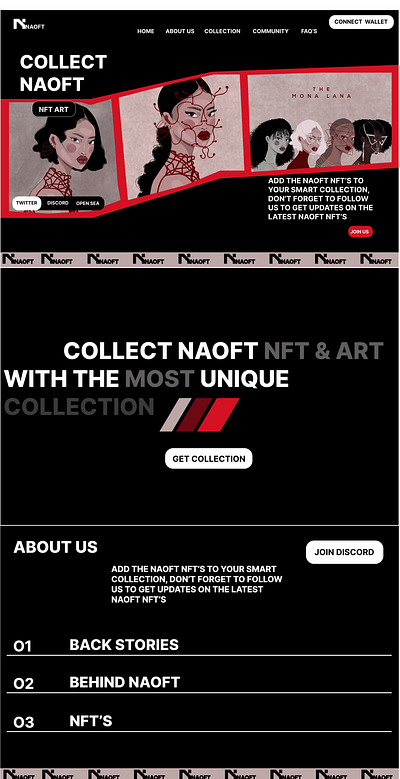 NFT LANDING PAGE branding design figma landing pages logo minimal nft typography ui web webdesign website