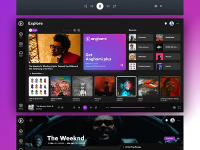 Anghami Music App - Redesign concept app concept dark ui gradiant music music player song ui user interface ux