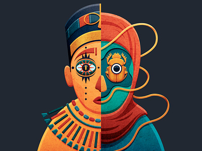 Egyptian art behance character design design face illustration illustrator nft nftart nftartist nfts people print watercolor