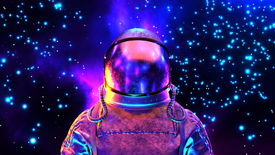 Astronaut in open space 3d art astronaut blender cosmonaut cosmos design galaxy graphic design graphics illustration logo neon open space photoshop picture space spacesuit stars youtube