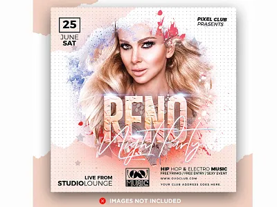 Club Party Flyer neon