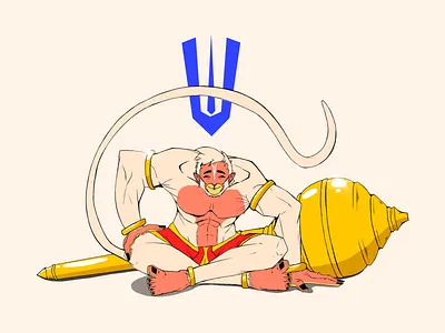 Hanuman Ji (Character Design) 2d animation art artist artwork character characterdesign color colors design hanuman illustration illustrator india indian