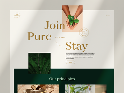 Environmental program for CPI gold green palm ribbon typography ui webdesign website