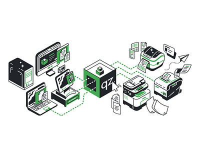 QZ - Bridge The Gap - Print From Web branding character design design flat design icon illustration inkscape ui vector