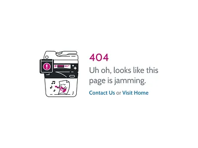 404 jamming 404 404 design 404 page branding design flat design illustration inkscape jammin jamming printer pun vector