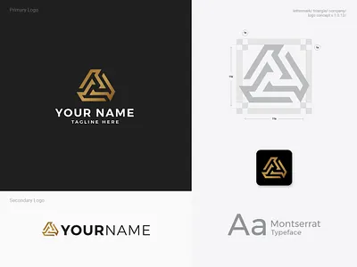 Elegan & Luxury Triangle Logo Company Template. Editable!