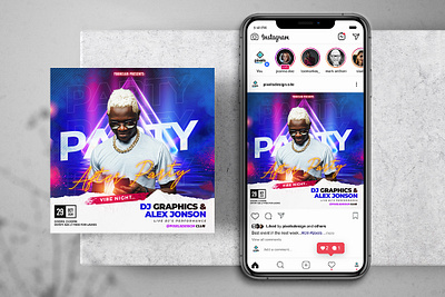 After Party Music Free Instagram PSD Banner banner design flyer free psd freebie poster psd psd flyer