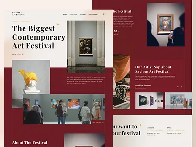 Saviour Art Festival - Landing Page Exploration art art festival artist clean design festival landing page nft ui ui design user interface ux web design website