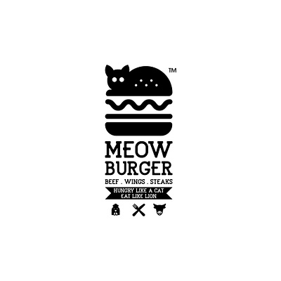 Meo Burger art branding burger cat creative design eat fastfood flat food idea illustration logo meow