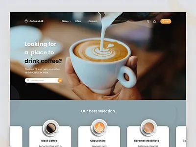 Coffee Near Landing page design inspiration landingpage ui uidesign userinterface ux webdesign website