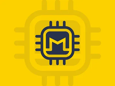 Letter M Chip Logo (for sale) chip logo circuit logo letter m chip logo letter m logo logo logo for sale m chip logo monogram logo technology logo typography