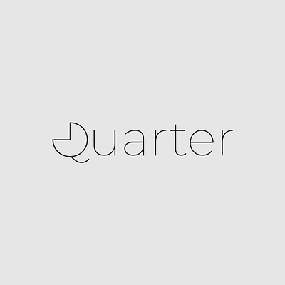 Quarter Logo Concept brand identity branding design illustrator logo minimalist quarter typography vector wordmark