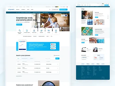 Aquanet - Website UI/UX aqua aquanet hydraulic public ui ux water water service waterworks website