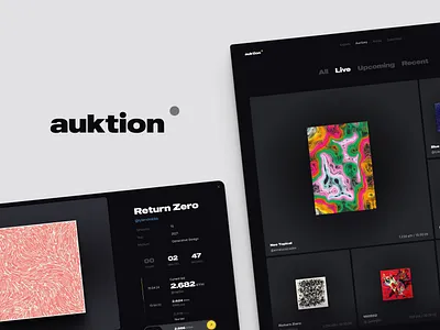 Auktion - NFT Auction Site art auction dark eth ethereum generative grid heavy font neon nft site ui web app