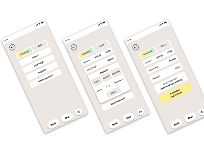 Dog walking app: Easy booking system design dog walking app graphic design product design ui ux