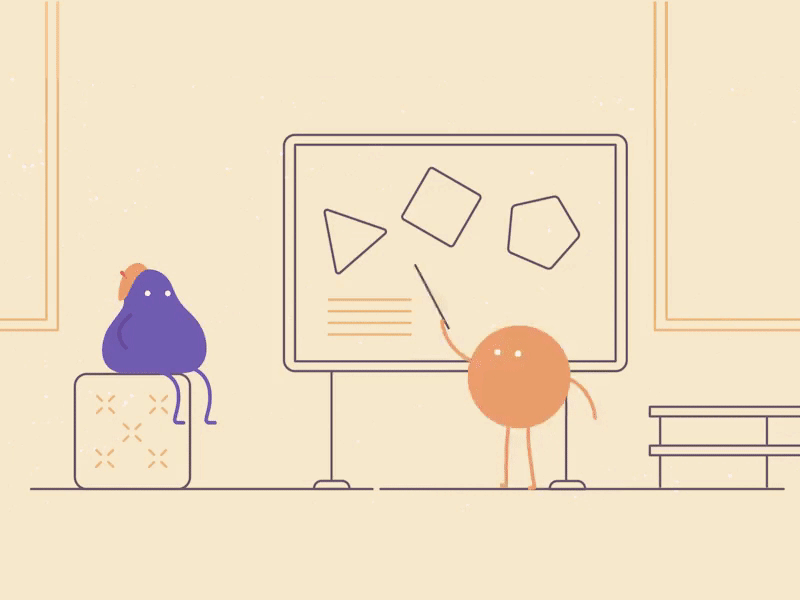 The explanation 2d aftereffects animation class design explain gift graphic design illustration ilonalova library motion motion graphics preview school shapes skillbox