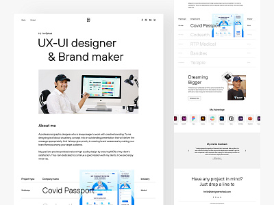 Personal Portfolio Landing Page clean ui cv designer flat freelancer graphic designer landing page minimal personal personal portfolio portfolio portfolio page portfolio template portfolio website resume ui designer ui ux designer ux designer web design