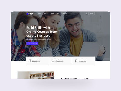 Online Educational website blue branding creative dailyui design education graphic design header lending page online online education product design ui ui design uiux ux web webdesign website website design