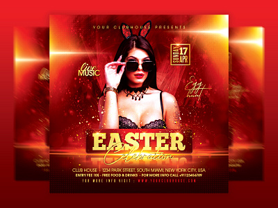 Easter Flyer club club flyer easter easter bunny easter egg hunt easter party easter2022 egg hunt event facebook flyer design flyer template graphic design holiday holidays instagram logo night club spring summer