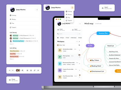 Desktop mind mapping app application clean design design figma ui