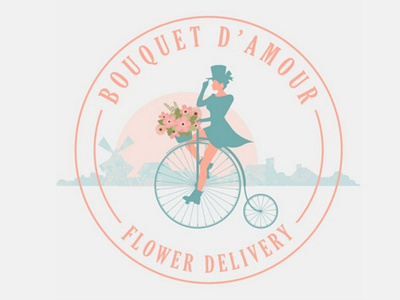 Bouquet d'Amour | Flower Delivery Service branding dribbbleweeklywarmup flower french logo logo design