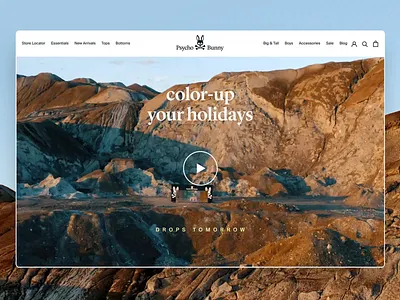 Psycho Bunny H20 Landing page animation branding ecommerce fashion landing page lookbook psycho bunny video web design