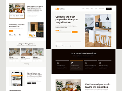 teduhan – Property Sale Landing Page apartment rent architecture landing page buy a house clean ui hero section house house listing house rent landing page landing page design property property landing page property owner real estate rent a house snippet uidesign uiux web design website design