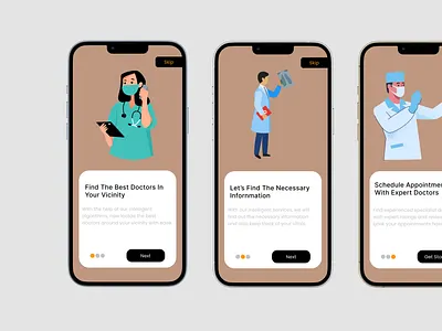 Onboarding Screen-Doctors App app design illustration typography ui ux