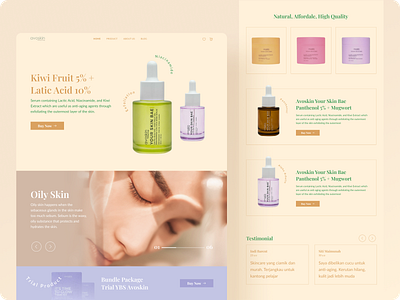 Beauty Product Landing Page - Avoskin By Sunnyday Lab On Dribbble