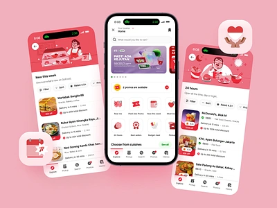 GoFood - Independence day 🇮🇩 gojek design illustration independence independence. day theming ui ui design