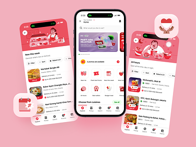 GoFood - Independence day 🇮🇩 gojek design illustration independence independence. day theming ui ui design