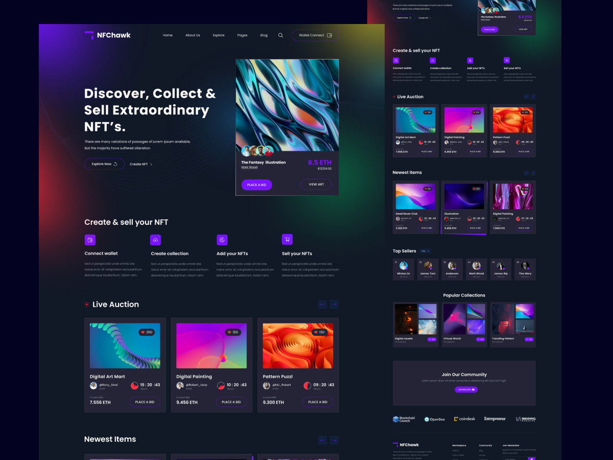 NFT Marketplace website by MD Rony Howladar ⭐ for Template Path: UI/UX ...