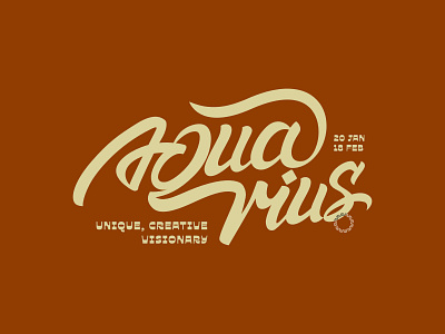 Aquarius - Typography design flat lettermarklogo typ typography