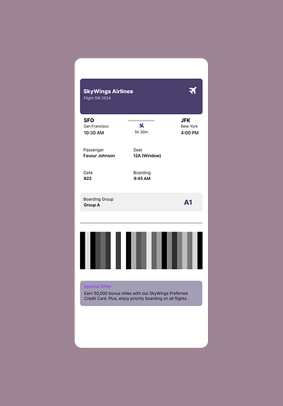 Boarding Pass #DailyUI app branding design graphic design illustration logo typography ui ux vector