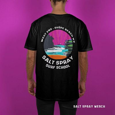 Salt Spray Surf School Merch branding clothing graphic design illustration merchandise surf surf brand surf school tshirts