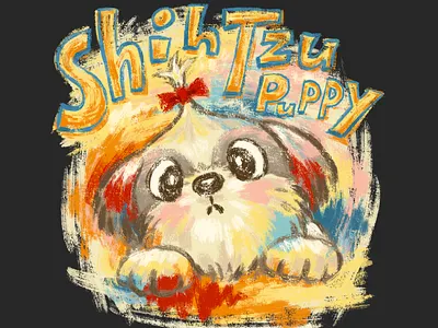 Shih Tzu puppy graffiti animal character character design cute dog illustration pet puppy shih tzu