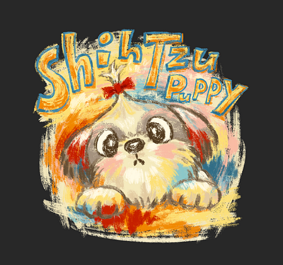 Shih Tzu puppy graffiti animal character character design cute dog illustration pet puppy shih tzu