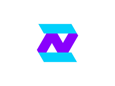 ZN Letter mark brand mark branding colorful design letter mark lettering lettering logo minimal zn letter