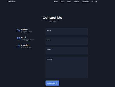 Minimalist form landing page desing landing page